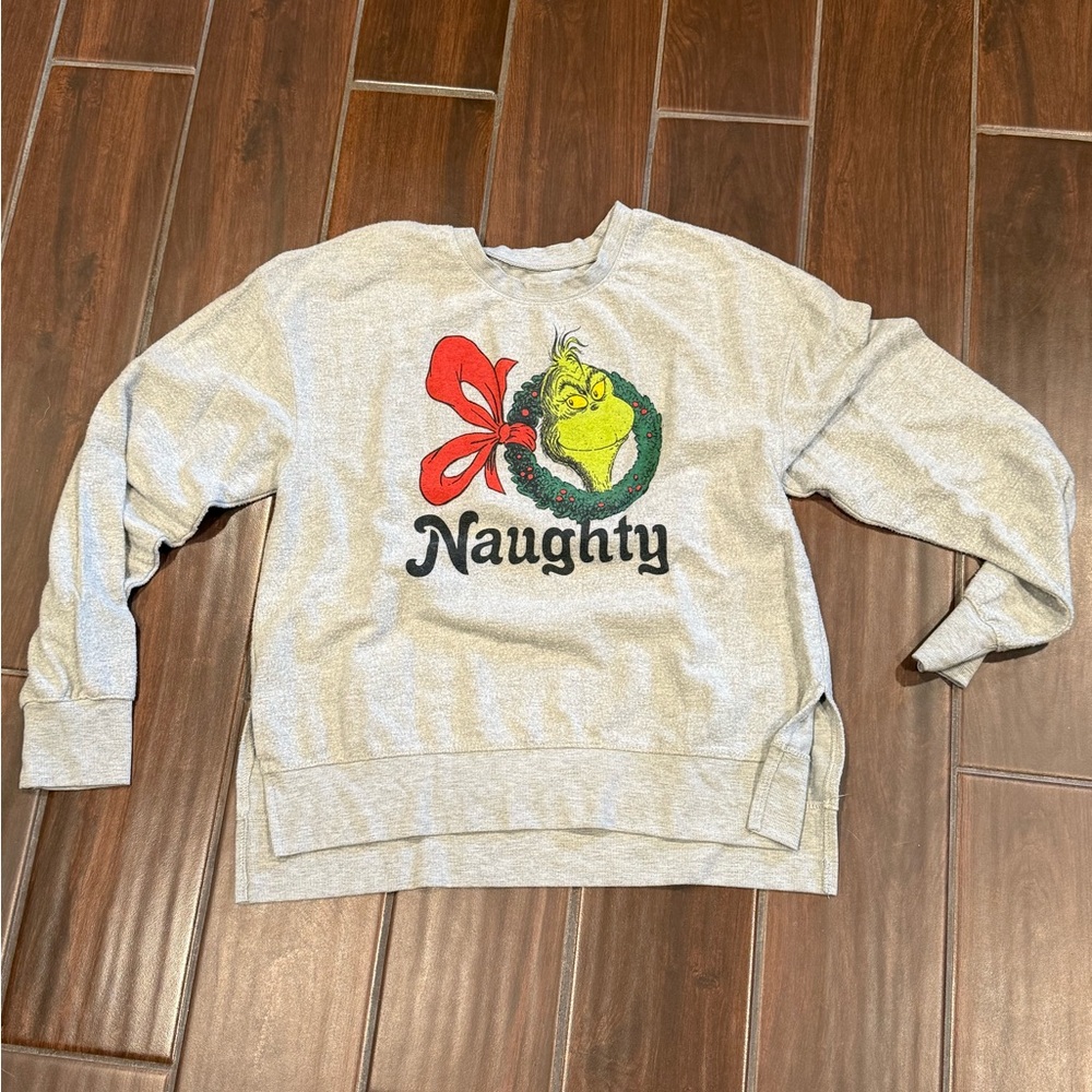Gray Grinch 'Naughty' Sweater
